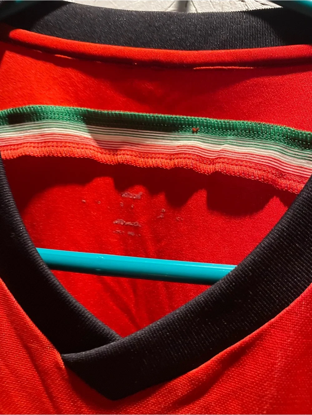 Mexico 2014 Adidas Men’s Red Soccer Jersey with Black Accents